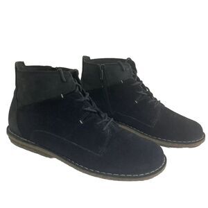 Clarks Collection Womens Tamitha Key Black‎ Suede Lace-up Chukka Ankle Boots 10
